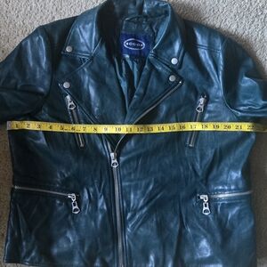 Scoop NYC Teal Leather Jacket